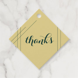 Emerald and Guld Art Deco Wedding Favor Märkre Gåvor Etiketter