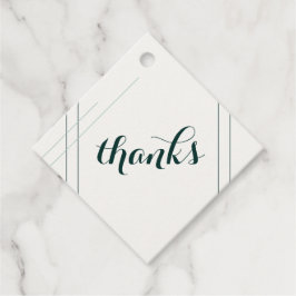 Emerald and Guld Art Deco Wedding Favor Märkre Gåvor Etiketter