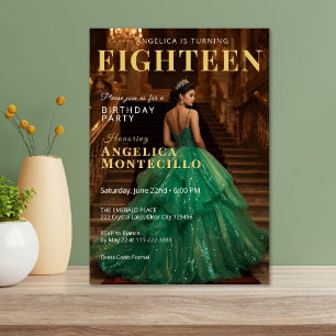 Emerald and Guld Magazine Inspired Call Inbjudningar