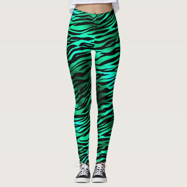 Emerald and Guld Safari Series Design 10 Leggings (Framsida)