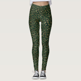 Emerald and Guld Safari Series Design 1 Leggings