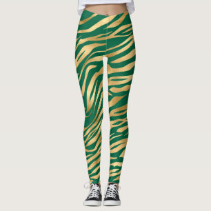 Emerald and Guld Safari Series Design 2 Leggings