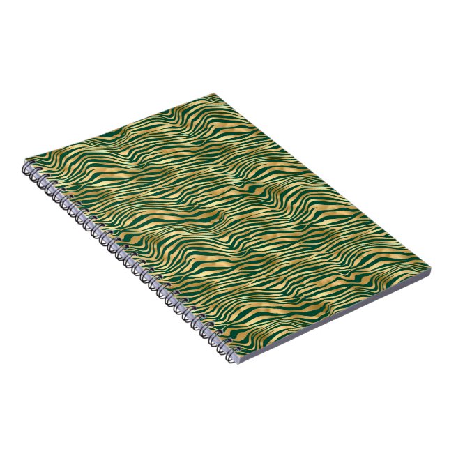 Emerald and Guld Safari Series Design 4 Anteckningsbok (Högra Sidan)