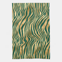 Emerald and Guld Safari Series Design 4 Kökshandduk
