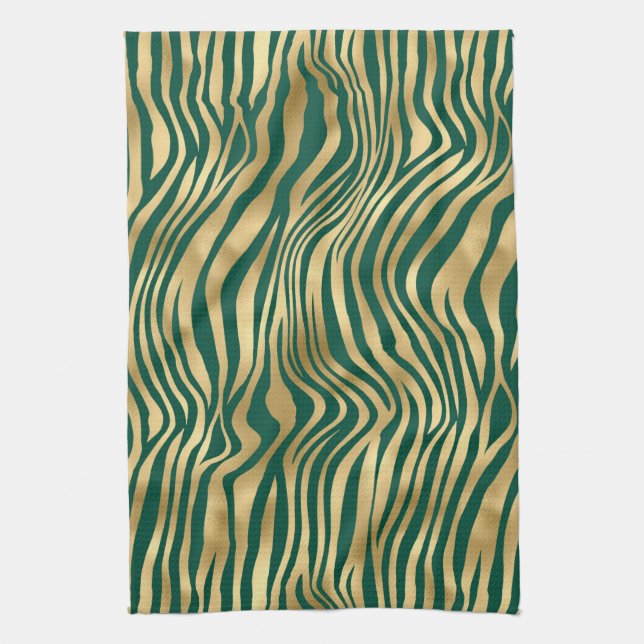 Emerald and Guld Safari Series Design 4 Kökshandduk (Vertikal)