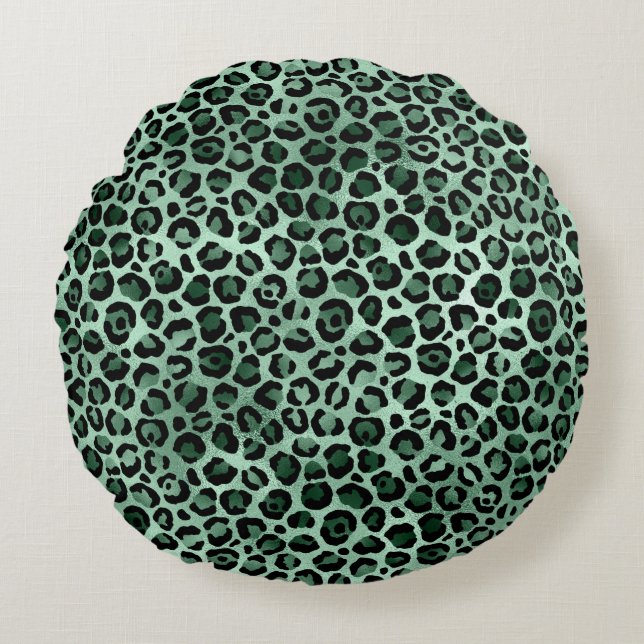 Emerald and Guld Safari Series Design 9 Rund Kudde (Framsidan)