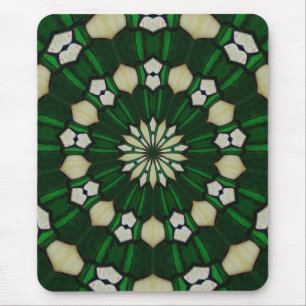 Emerald and Ivory Radial Mousepad Musmatta