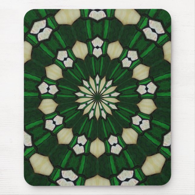 Emerald and Ivory Radial Mousepad Musmatta (Framsidan)