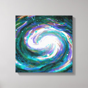 Emerald and Lila Galaxy Canvastryck