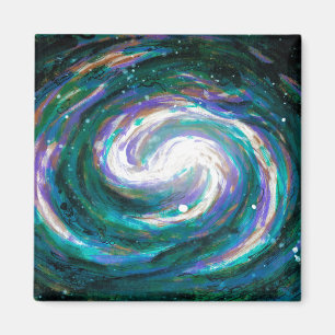 Emerald and Lila Galaxy Magnet