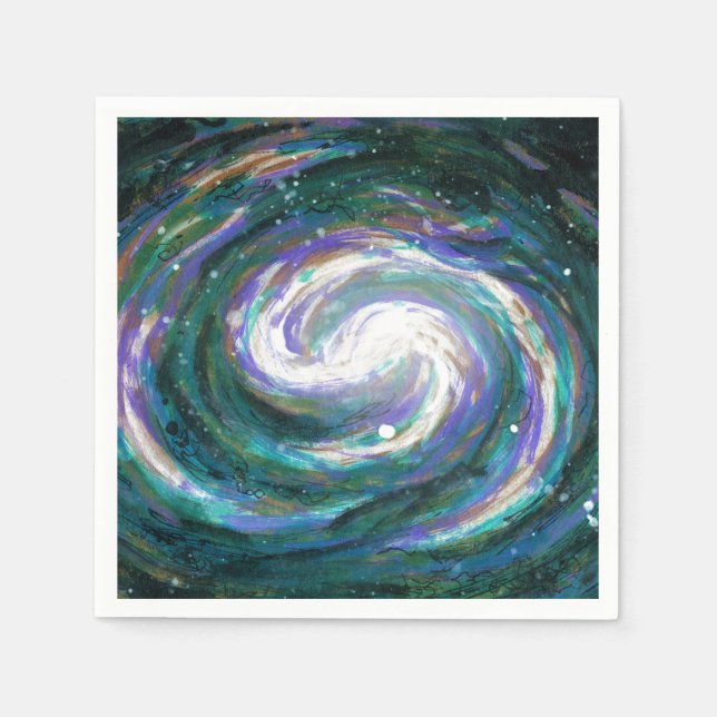 Emerald and Lila Galaxy Pappersservett (Framsidan)