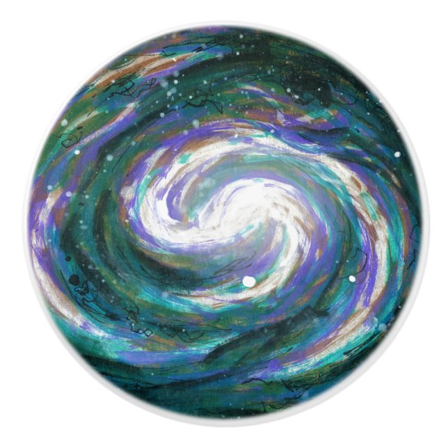Emerald and Lila Painting Galaxy Knopp (Framsidan)