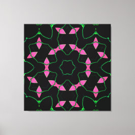 Emerald and Pink Kaleidoscope Canvastryck