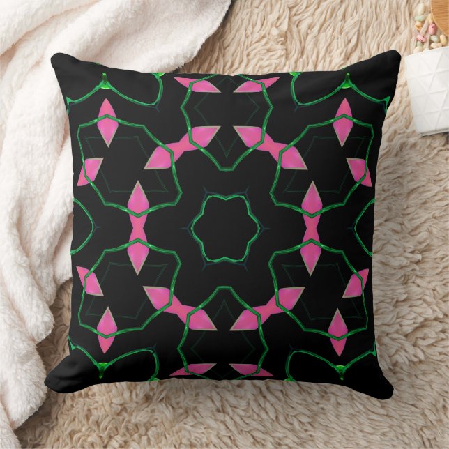 Emerald and Pink Kaleidoscope  Kudde (Filt)