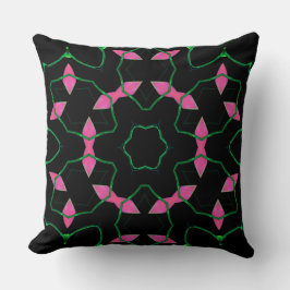 Emerald and Pink Kaleidoscope Kudde