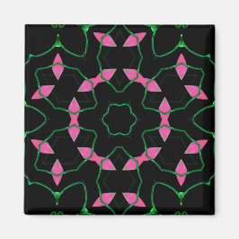 Emerald and Pink Kaleidoscope Magnet