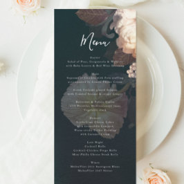 Emerald Antique Vintage bröllop Menu Meny