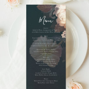 Emerald Antique Vintage bröllop Menu Meny