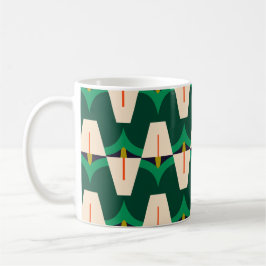 Emerald Arc Modern Grön Geometrisk Mönster Mugg