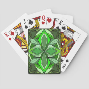 Emerald Art Deco Stil Spelkort med Grönt Ansikte