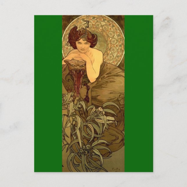 Emerald - Art nouveau Vykort (Framsida)
