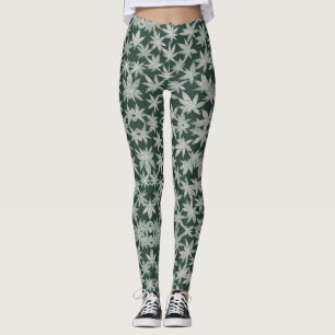 Emerald Asanoha: Traditionell japansk design Leggings