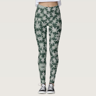 Emerald Asanoha: Traditionell japansk design Leggings