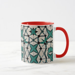 Emerald axel abstrakt geometrisk mönster 1284 mugg