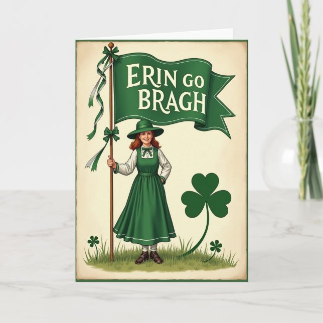 Emerald Banner Irish Pride Card Kort (Framsida)