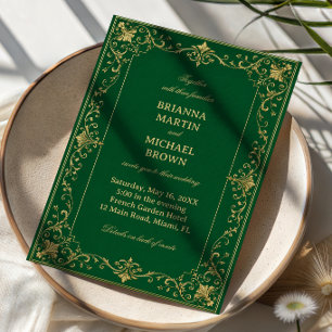 Emerald Barocke Lyxiga Keltiska Inbjudningar