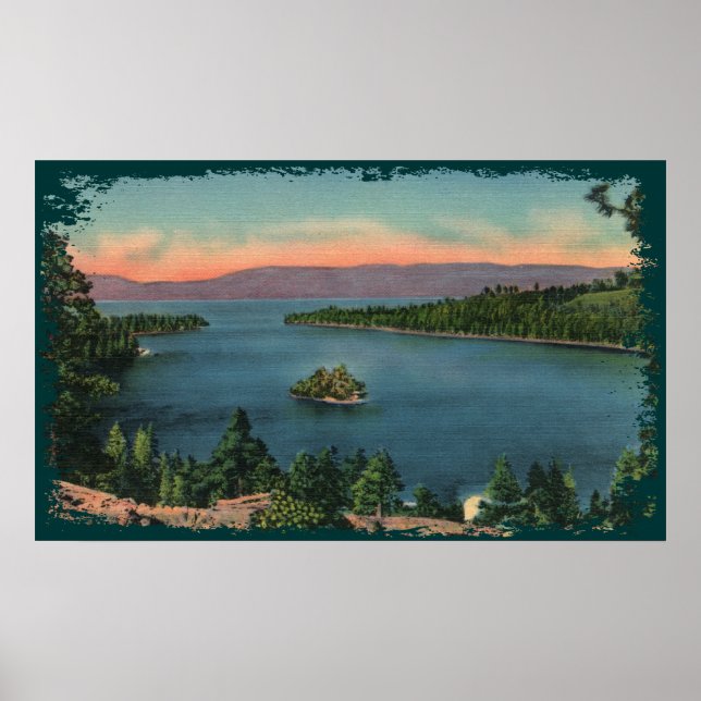 Emerald Bay - Kanvastrycket Sjö Tahoe Poster (Framsidan)
