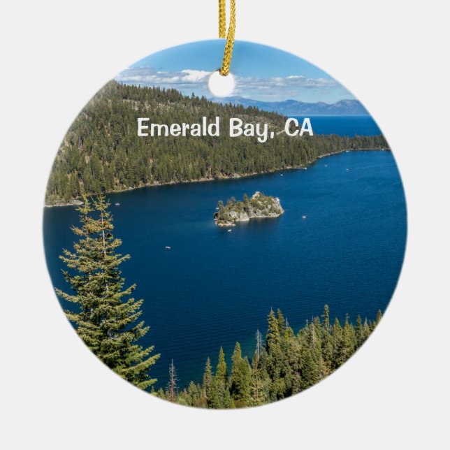 Emerald Bay med Sjö Tahoe Julgransprydnad Keramik (Framsidan)