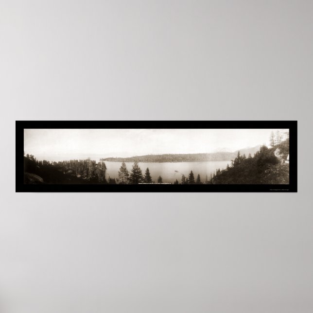 Emerald Bay Sjö Tahoe Photo 1906 Poster (Framsidan)