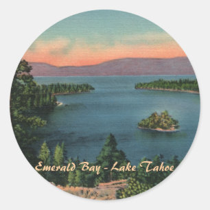 Emerald Bay - Sjö Tahoe Stickers Runt Klistermärke