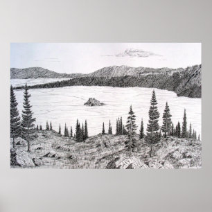 Emerald Bay with Fannette Island, Sjö Tahoe, CA Poster