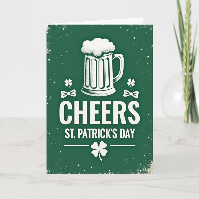 Emerald Beer Cheers Pattern Card Kort (Framsida)