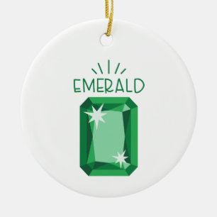 Emerald Birthstone Julgransprydnad Keramik