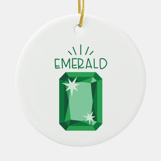 Emerald Birthstone Julgransprydnad Keramik (Framsidan)