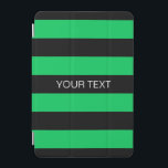 Emerald Black Horiz Preppy Rand #3 Namn Monogram iPad Mini Skydd<br><div class="desc">Emerald Grönt och Black Classic Preppy Vågrät Rugby Ränders #3 Namn Monogram A snyggt fet vågrät rand mönster med en mall för ditt namn, initialer eller annan text. Du kan också anpassa textteckensnittet och storlekare, flytta eller ta bort texten, lägga till ytterligare fält, lägga till egna bilder och mycket mer...</div>