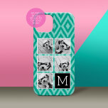 Emerald & Black Instagram 5 Photo Collage Monogram<br><div class="desc">Grönt och White Ikat Mönster - Använda fem fyrkantiga bilder för att skapa en unik och personlig gåva. Eller så kan du behålla hipstervalpen och göra ett trendig till keepy. Om du behöver justera bilder klickar du på verktyg för att anpassa ändringar.</div>