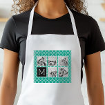 Emerald & Black Instagram 5 Photo Collage Monogram Förkläde<br><div class="desc">Grönt och White Quatrefoil Mönster - Använda fem fyrkantiga foton som skapar en unik och personlig gåva. Eller så kan du behålla hipstervalpen och göra ett trendig till keepy. Om du behöver justera bilder klickar du på verktyg för att anpassa ändringar.</div>