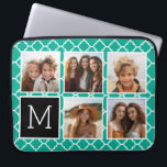 Emerald & Black Instagram 5 Photo Collage Monogram Laptop Sleeve<br><div class="desc">Grönt och White Quatrefoil Mönster - Använda fem fyrkantiga foton som skapar en unik och personlig gåva. Eller så kan du behålla hipstervalpen och göra ett trendig till keepy. Om du behöver justera bilder klickar du på verktyg för att anpassa ändringar.</div>