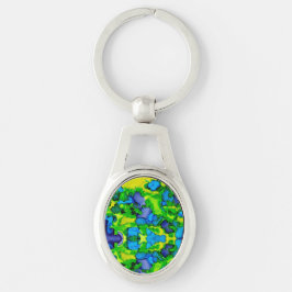 Emerald Bliss Ovalt Silverfärgad Nyckelring