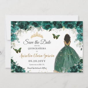Emerald Blommigt Princess Quinceañera Spara datum Datumet