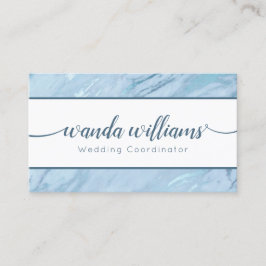 Emerald Blue Handskriftlig Calligraphy-Affärskort Visitkort