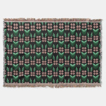 Emerald & Blush Botanisk Kastfilt