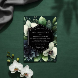 Emerald Botanical Enchantment Bröllop Inbjudningar