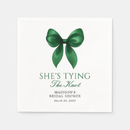Emerald Bow She's Tying the Knot Bröllopsdusch Pappersservett