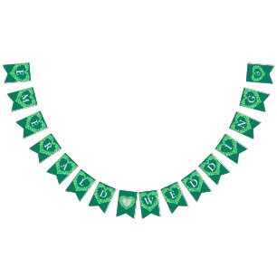 Emerald bröllop 55-årsjubileum anpassningsbar foto vimplar