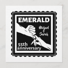Emerald bröllop-årsdagen 55 år inbjudningar